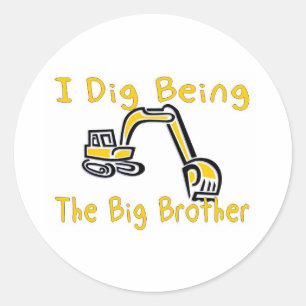 Sticker Rond je creuse mon grand frère