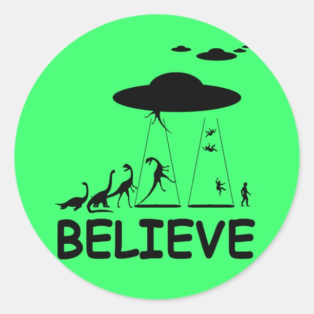 Sticker Rond Je crois aux aliens (Devant)