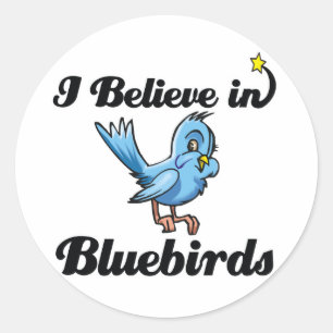 Sticker Rond je crois aux merlebleus