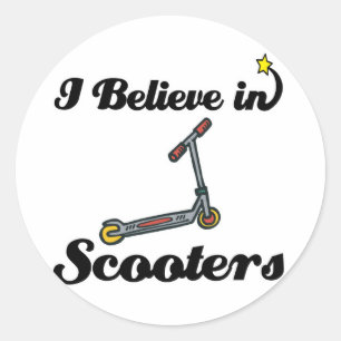 Sticker Rond je crois aux scooters