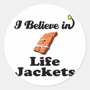 Sticker Rond je crois dans les gilets de sauvetage