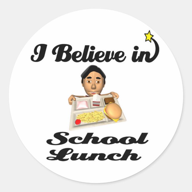 Sticker Rond je crois en la cantine scolaire (Devant)