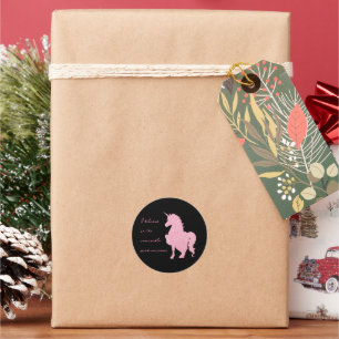 Sticker Rond Je crois en la licorne rose invisible.