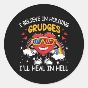 Sticker Rond Je crois en la tenue de grudges Je guérirai en enf
