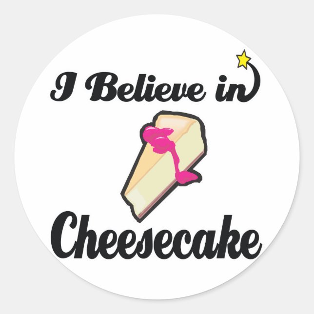Sticker Rond je crois en le gâteau au fromage (Devant)
