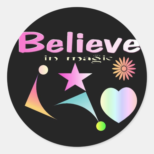 STICKER ROND JE CROIS EN MAGIE (Devant)