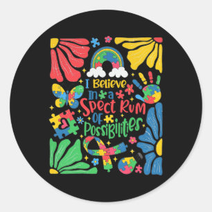 Sticker Rond Je Crois En Un Éventail De Possibilités Retro Aut