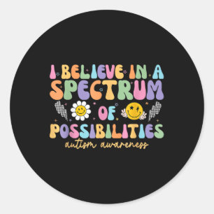 Sticker Rond Je Crois En Un Spectre De Possibilités Autisme
