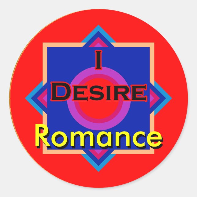 Sticker Rond Je désire la romance (Devant)