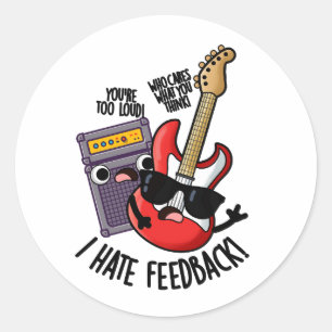 Sticker Rond Je déteste Commentaires amusant jeu de guitare