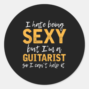 Sticker Rond Je déteste être Y mais je suis guitariste alors je