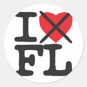 Sticker Rond Je déteste FL - la Floride