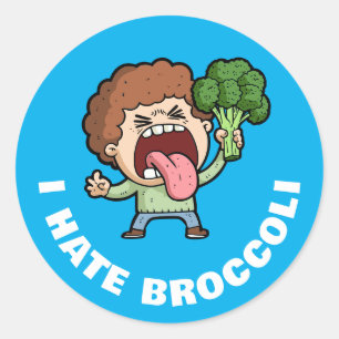 Sticker Rond Je déteste le brocoli