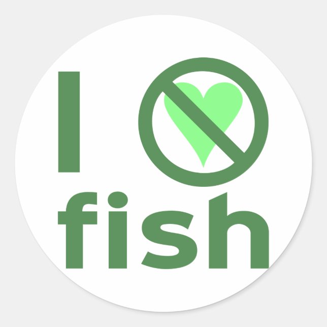 Sticker Rond Je déteste le poisson (Devant)