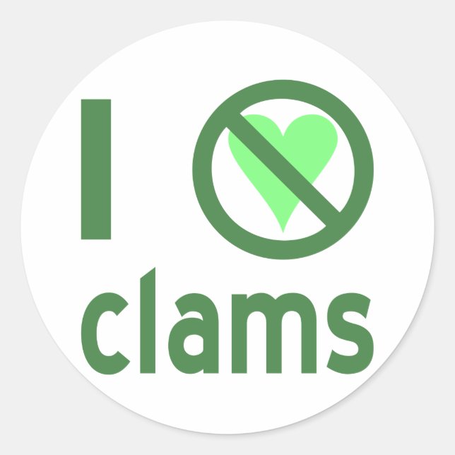 Sticker Rond Je déteste les palourdes (Devant)
