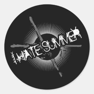Sticker Rond Je déteste l'été