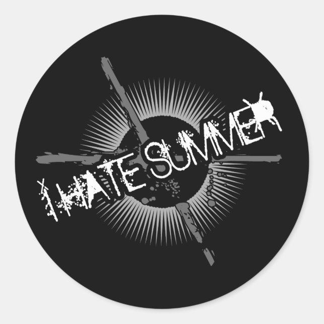 Sticker Rond Je déteste l'été (Devant)
