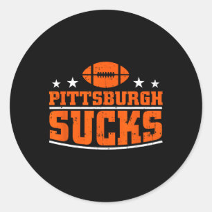 Sticker Rond Je déteste Pittsburgh Design Hommes Femmes Funny P