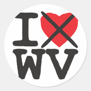 Sticker Rond Je déteste WV - la Virginie Occidentale