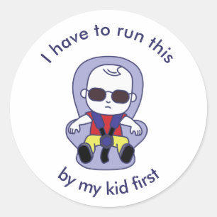 Sticker Rond Je dois courir ça par mon enfant premier cycle cla