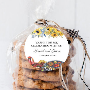 Sticker Rond Je fais BBQ Sunflower Russe Engagement Party