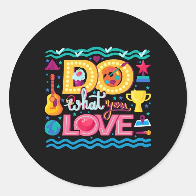Sticker Rond Je Fais Ce Que J'Aime (Devant)