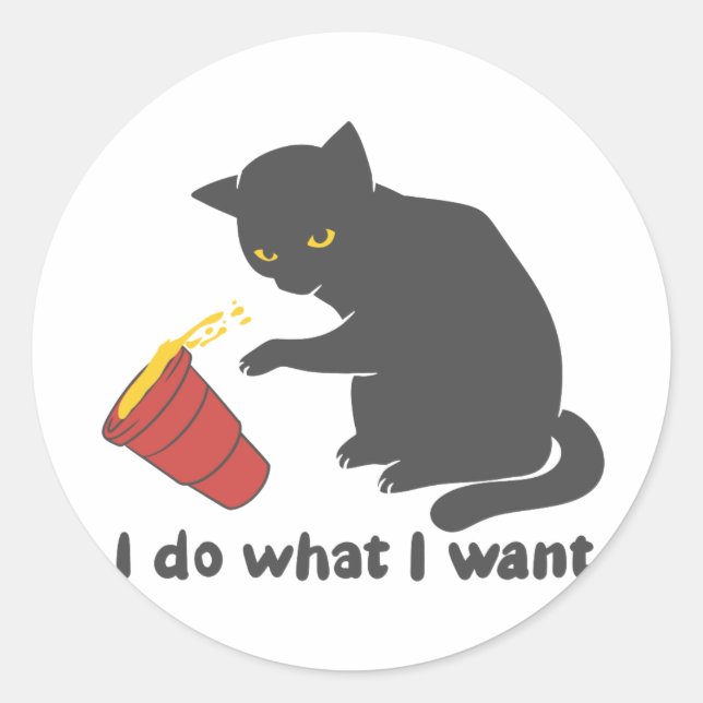 Sticker Rond Je fais ce que je veux - Choisir la couleur arrièr (Devant)