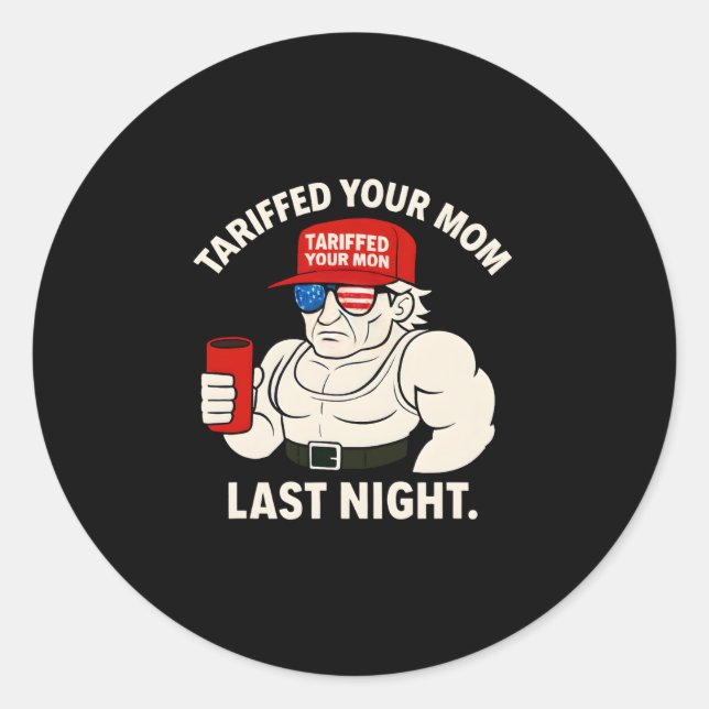 Sticker Rond Je fais Commerce Équitable Tarif Papa Tariffé Votr (Devant)