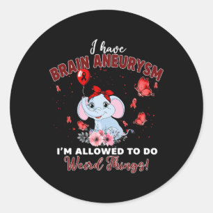 Sticker Rond Je Fais de l'neurymie cérébrale un bon soutien de