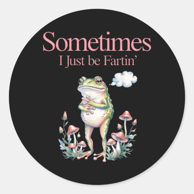 Sticker Rond Je fais des bruits forts Grenouille drôle de desig (Devant)