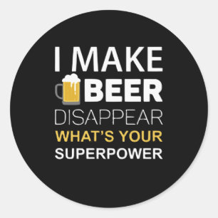 Sticker Rond Je fais disparaître la bière