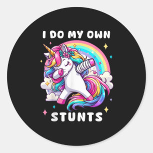 Sticker Rond Je fais mes propres cascades Blessure au bras cass