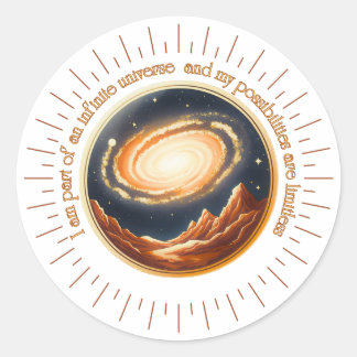 Sticker Rond Je fais partie d'un univers infini