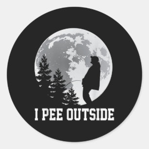Sticker Rond Je fais pipi à l'extérieur J'adore faire pipi à l'