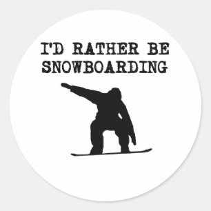 Sticker Rond Je ferais du surf des neiges plutôt