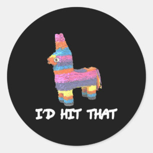 Sticker Rond Je frapperais que Pinata Cinco De Mayo Funny Party