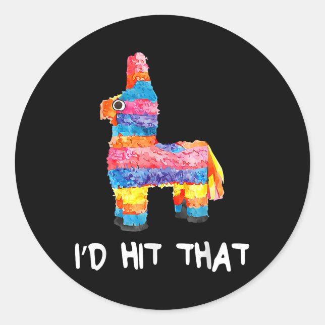 Sticker Rond Je frapperais que Pinata Cinco De Mayo Parti Pinat (Devant)