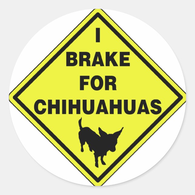 Sticker Rond Je freine pour Chihuahuas (Devant)