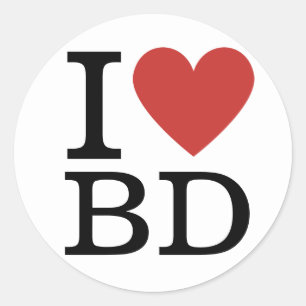 Sticker Rond Je ❤️ J'aime les employés du département de la con