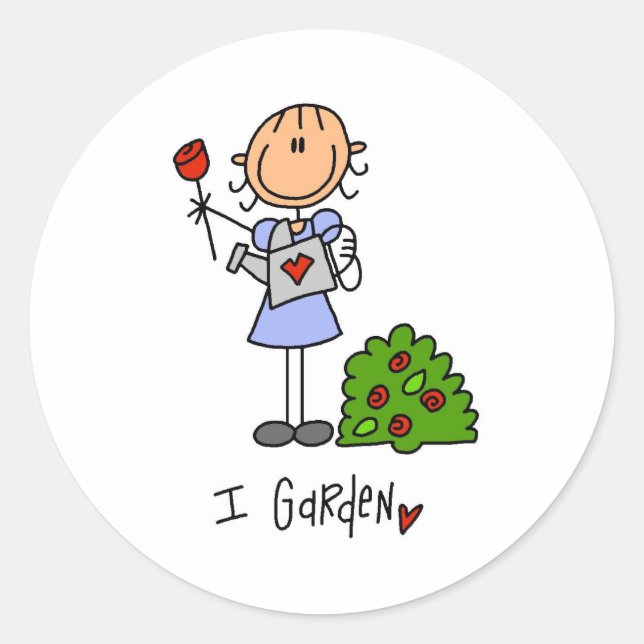 Sticker Rond Je jardine (Devant)