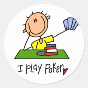 Sticker Rond Je Joue au Poker