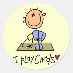 Sticker Rond Je Joue Aux Cartes Tshirts et Cadeaux