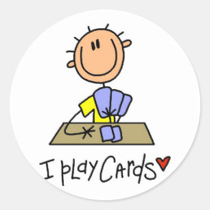 Sticker Rond Je Joue aux Cartes Tshirts et Cadeaux