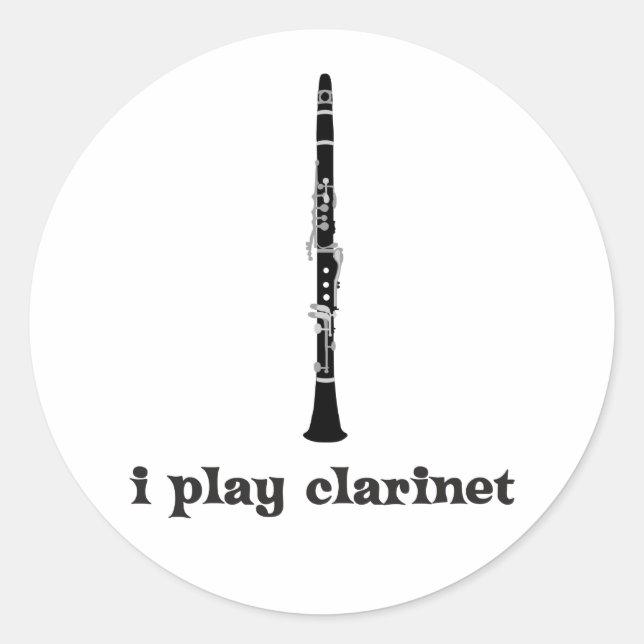 Sticker Rond Je Joue Clarinet (Devant)