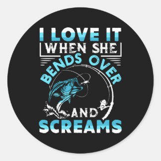 Sticker Rond Je L'Aime Quand Elle S'Enfonce Et Crie Pêche