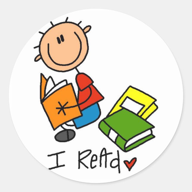 Sticker Rond Je lis (Devant)