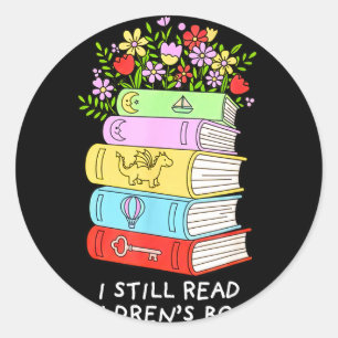 Sticker Rond Je lis des livres pour enfants amusant lecteur de