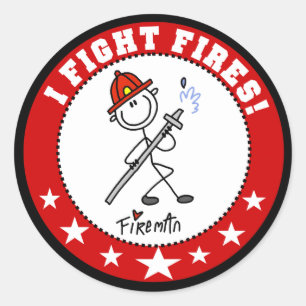 Sticker Rond Je lutte contre les incendies Pompiers