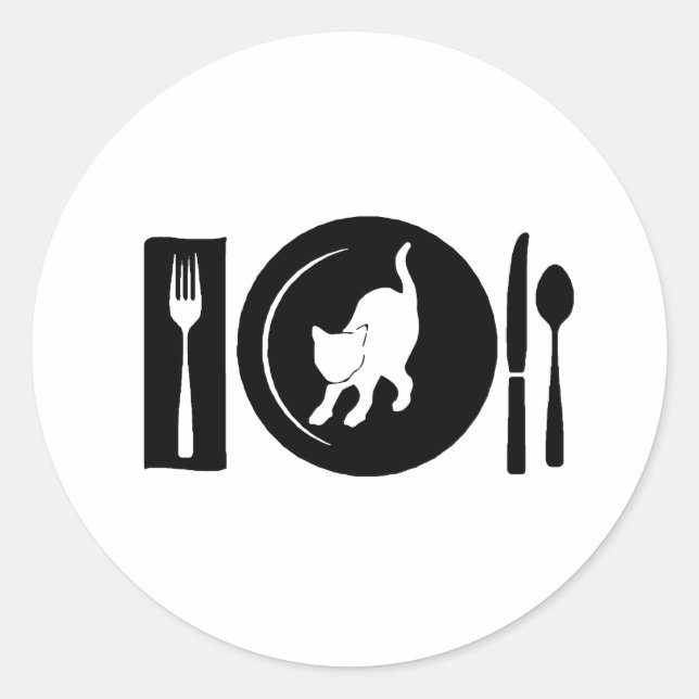 Sticker Rond Je mange... (Devant)