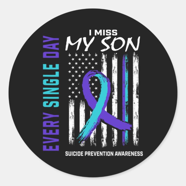 Sticker Rond Je Manque Mon Fils Sensibilisation Au Suicide Prév (Devant)